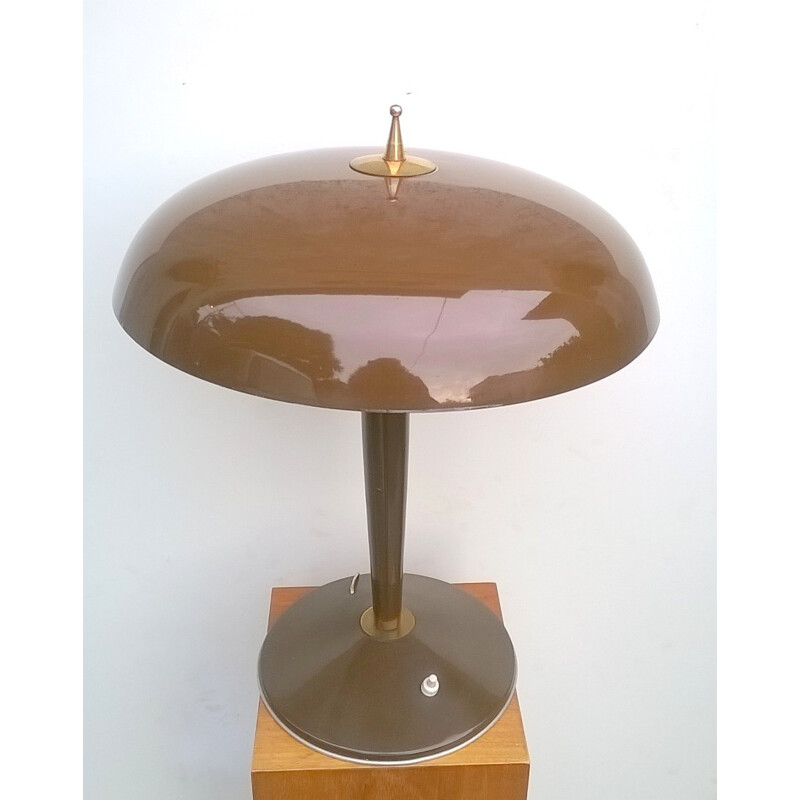 Candeeiro de mesa vintage castanho italiano - 1950