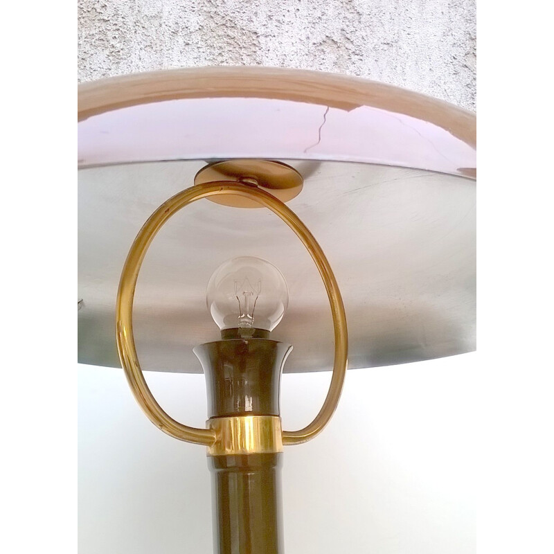 Lampe de table vintage marron italienne - 1950