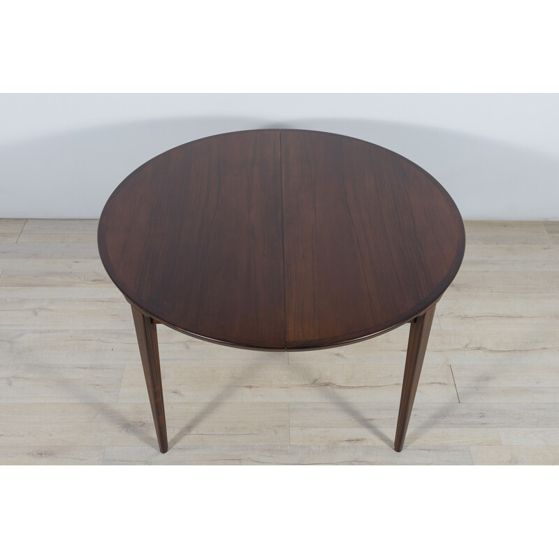 Table ronde vintage en palissandre par Henry Rosengren Hansen pour Brande Mobel Industry, 1960