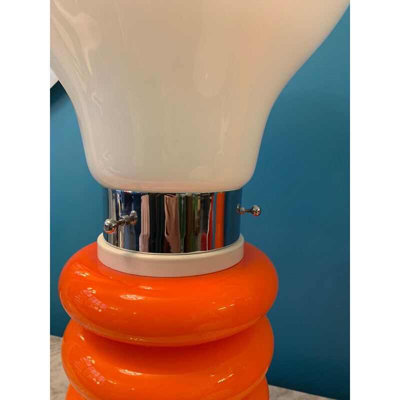 Orangefarbene vintage lampe von Carlo Nason