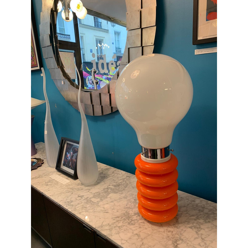 Orange vintage lamp by Carlo Nason