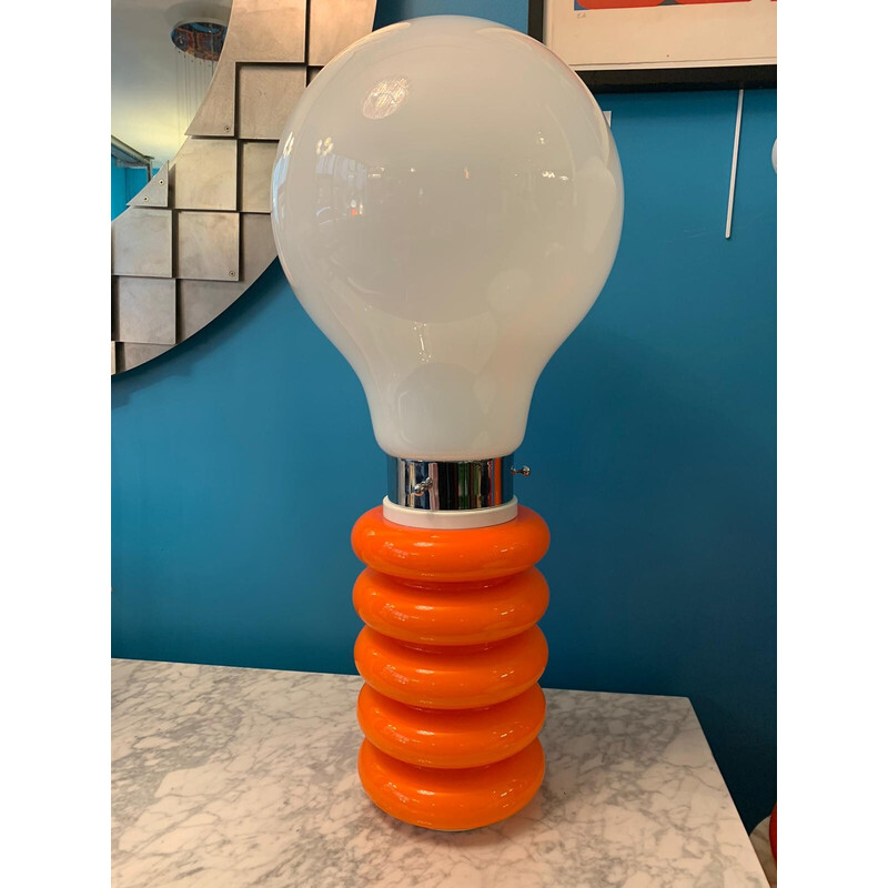 Orange vintage lamp by Carlo Nason