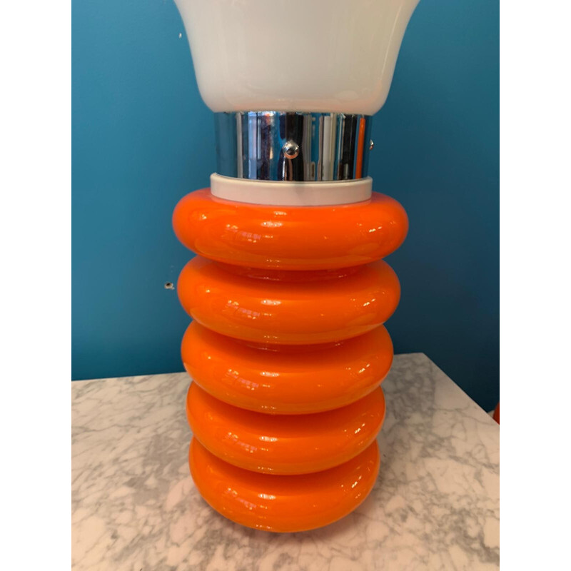 Lampada vintage arancione di Carlo Nason
