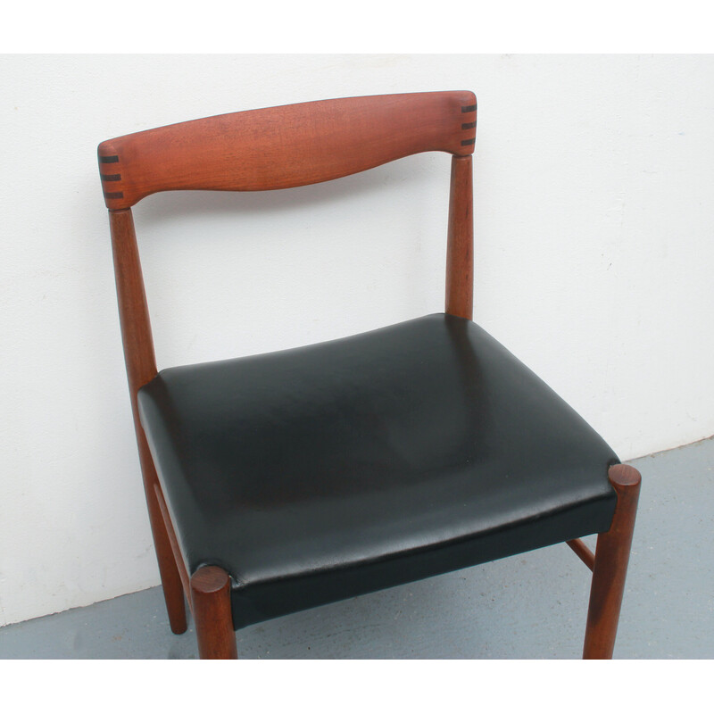 Cadeira Vintage em teca e couro por H.W.Klein para Bramin, década de 1960