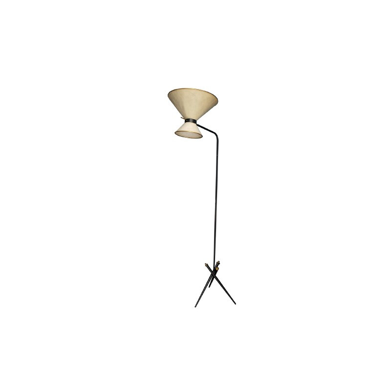 French floor lamp with feet in black metal - 1950s