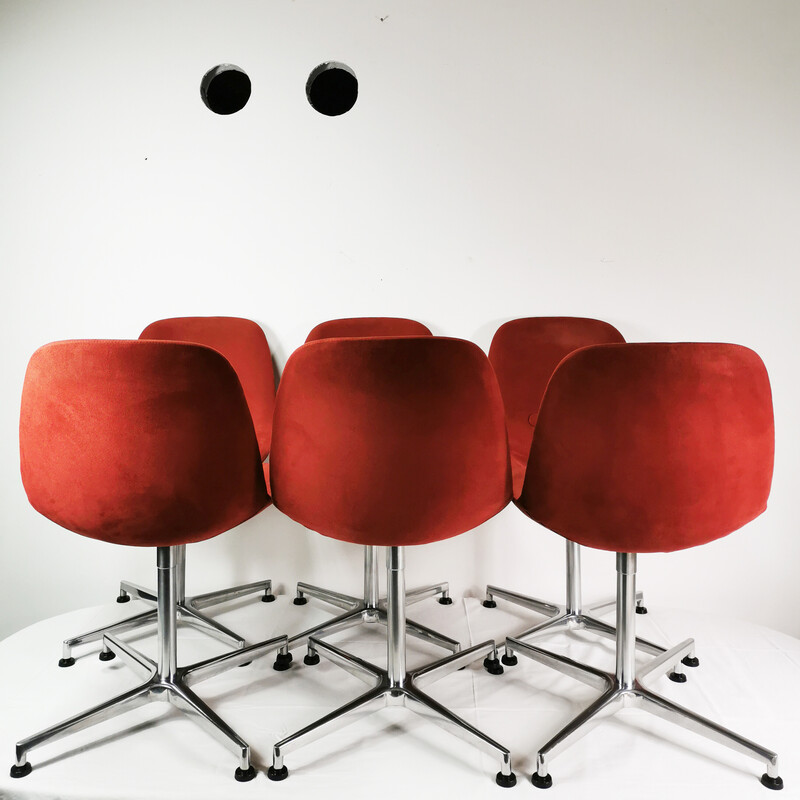 Set of 6 vintage "Eyes" chairs by J.Foersom and P.Hiort-Lorenzen for Erik Jorgensen, Denmark 2009