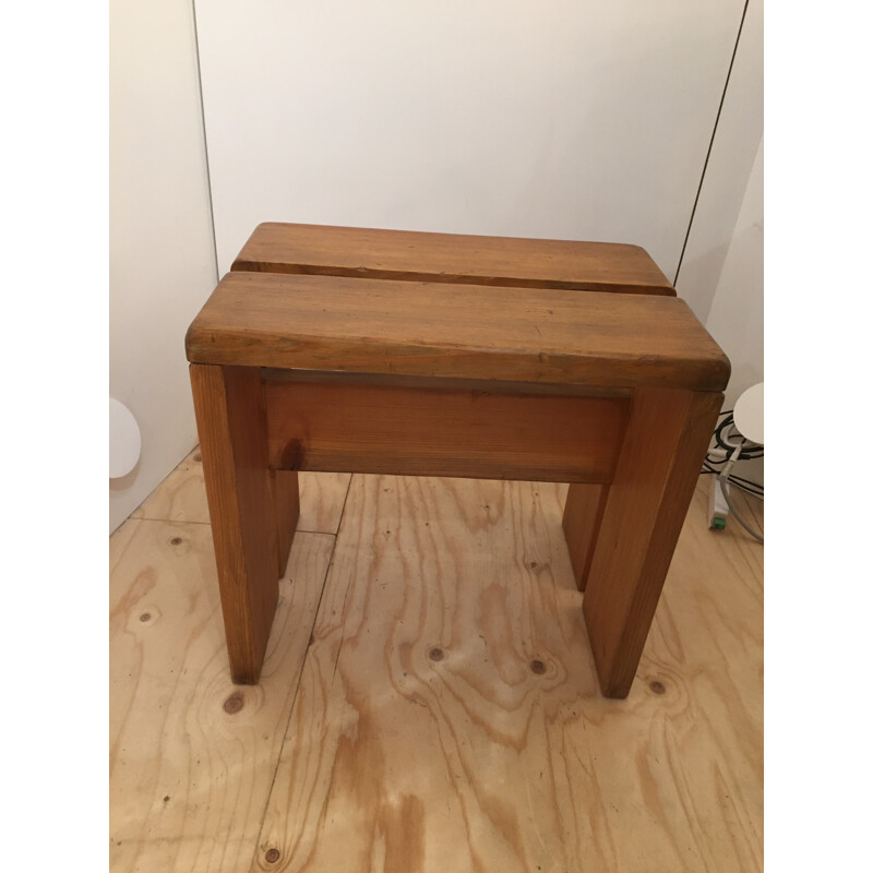 Small wood stool, Charlotte PERRIAND - 1960s