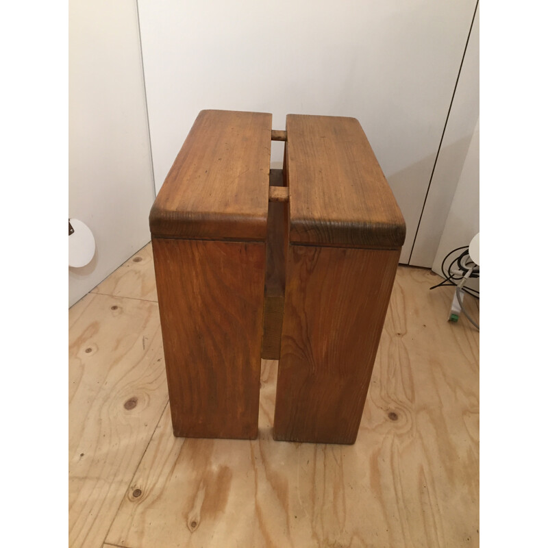 Small wood stool, Charlotte PERRIAND - 1960s