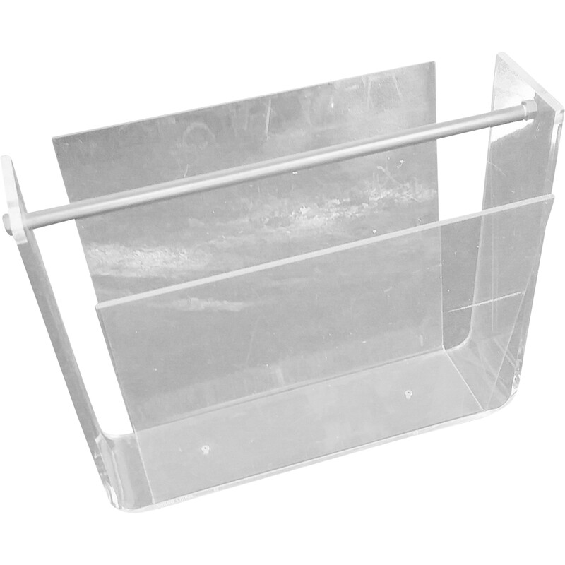 David Lange vintage magazine rack in plexiglass