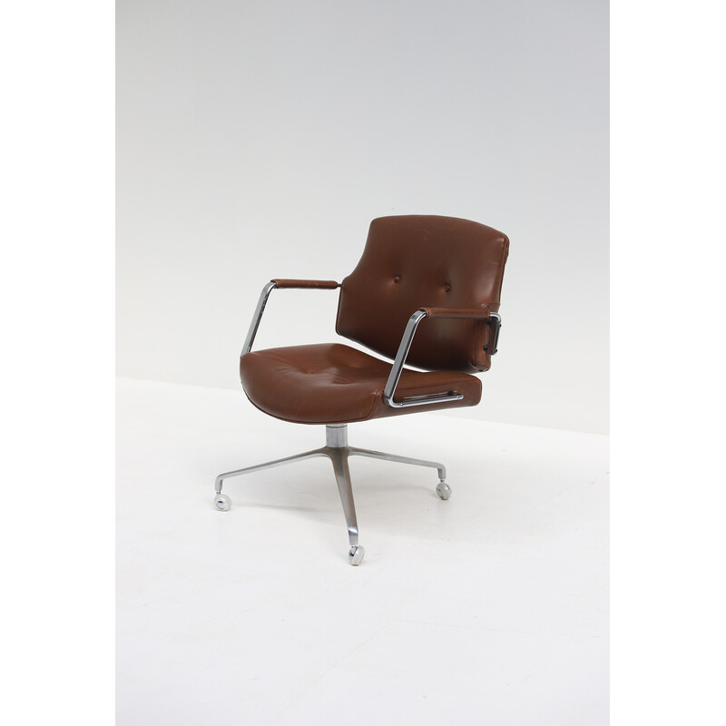 Vintage Fk84 office armchair by Preben Fabricius and Jorgen Kastholm for Kill International, Denmark 1970s