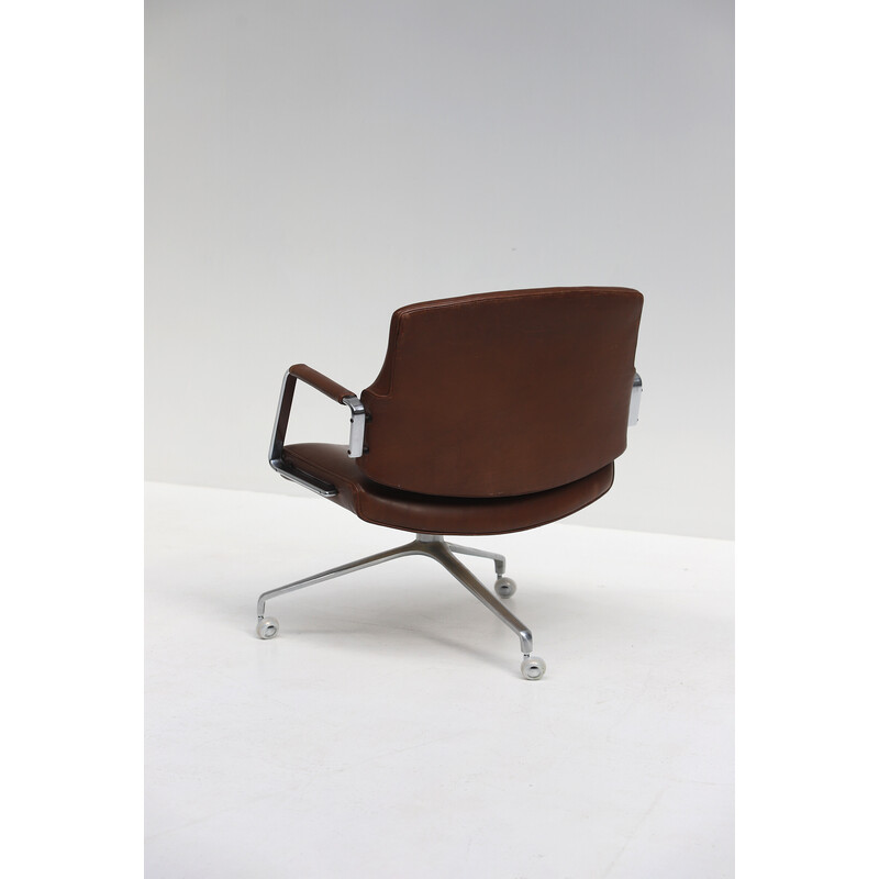 Vintage Fk84 office armchair by Preben Fabricius and Jorgen Kastholm for Kill International, Denmark 1970s
