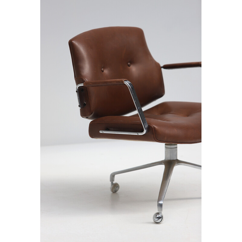 Vintage Fk84 office armchair by Preben Fabricius and Jorgen Kastholm for Kill International, Denmark 1970s