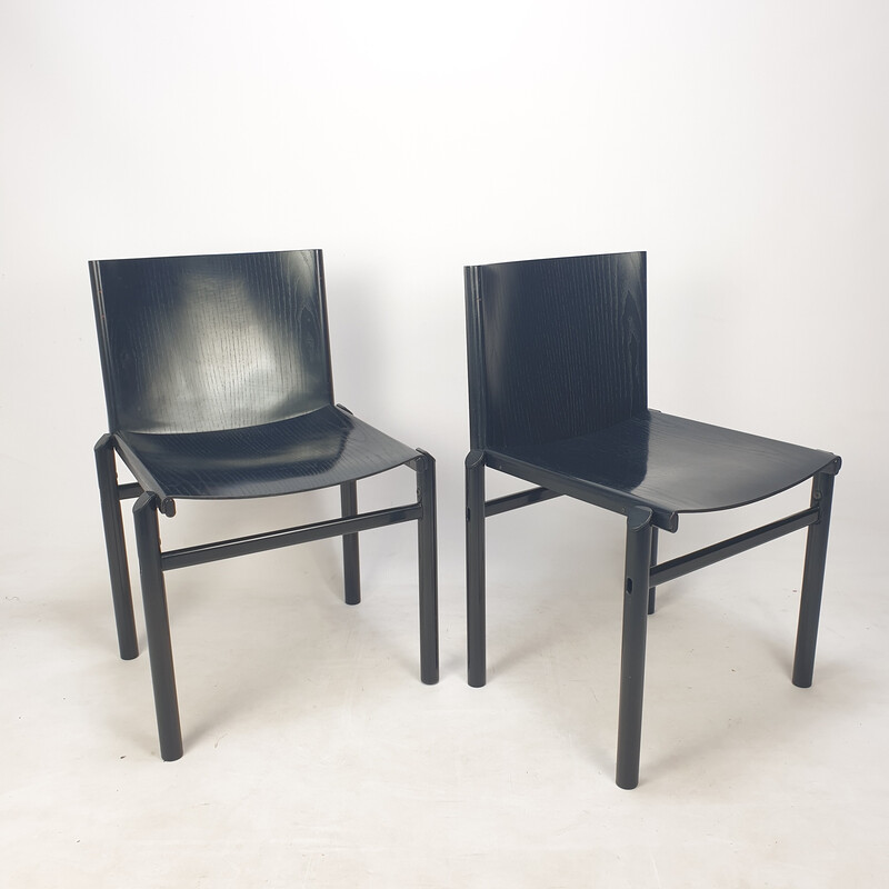 Pair of vintage dining chairs by Afra and Tobia Scarpa, Italy 1970s