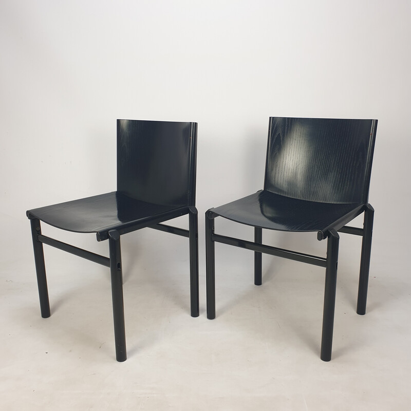 Pair of vintage dining chairs by Afra and Tobia Scarpa, Italy 1970s