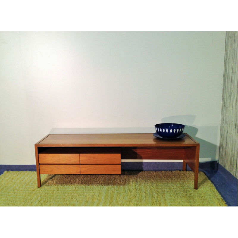 Swiss coffee table in walnut - 1960s