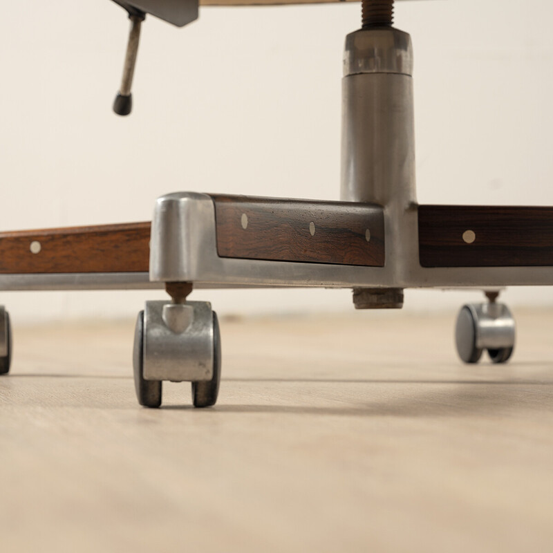 Vintage office chair in Rio rosewood and leather model 419 by Arne Vodder