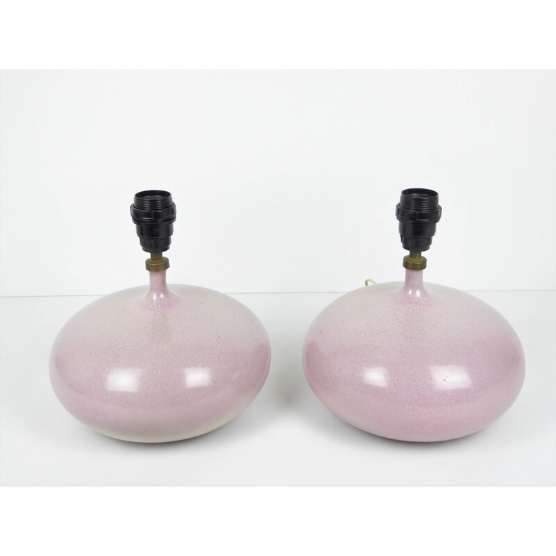 Pair of "Figue" lamps by Dani et Jacques Ruelland in ceramic - 1960s