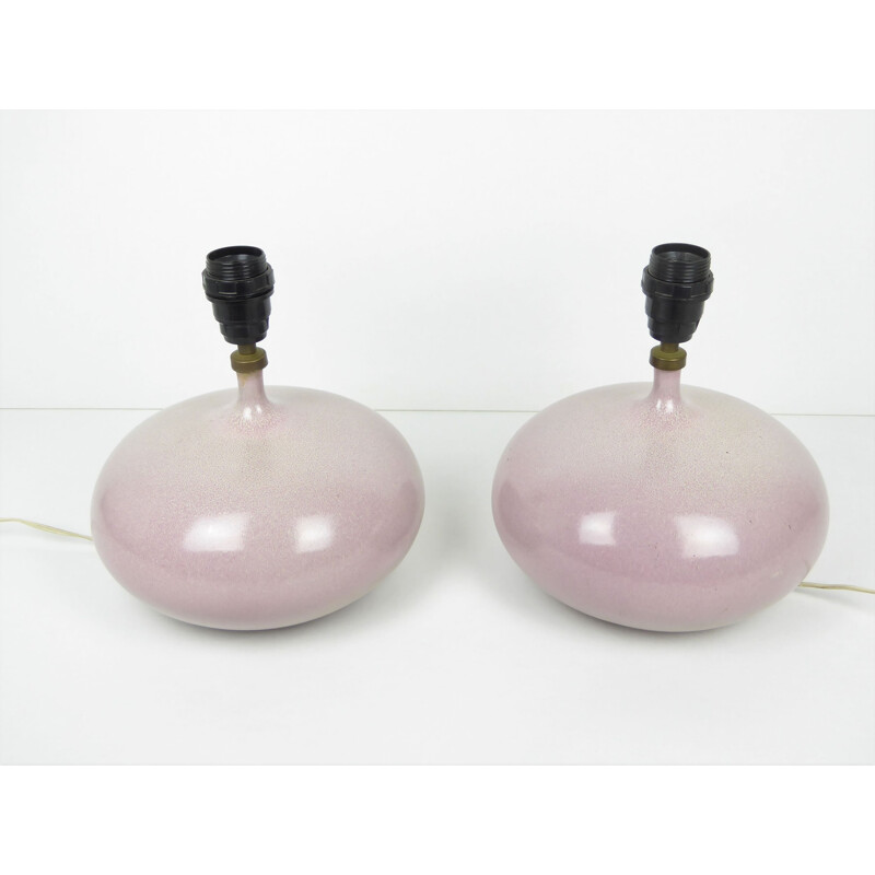 Pair of "Figue" lamps by Dani et Jacques Ruelland in ceramic - 1960s
