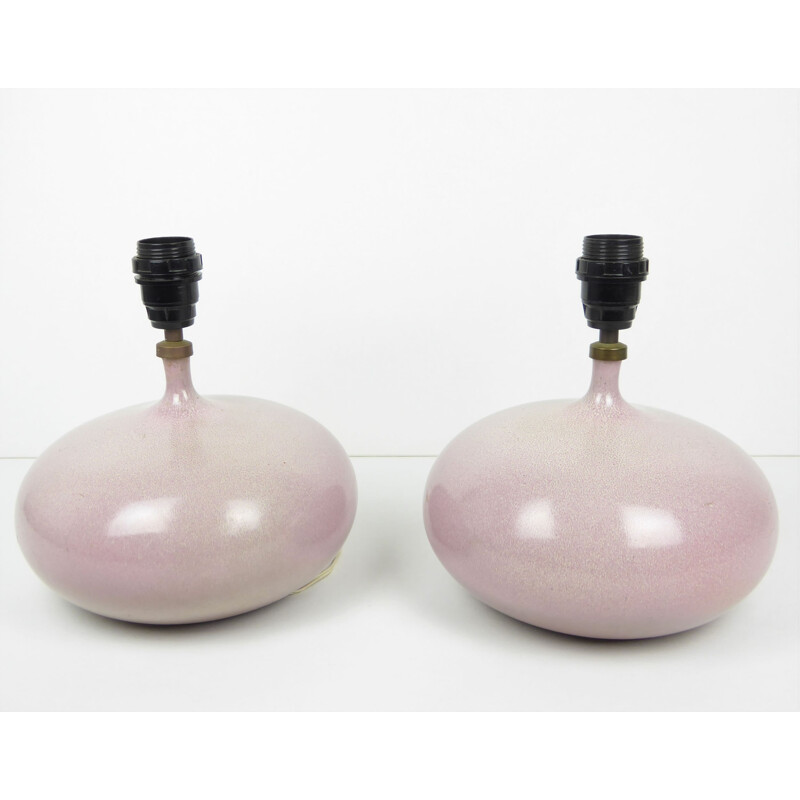 Pair of "Figue" lamps by Dani et Jacques Ruelland in ceramic - 1960s