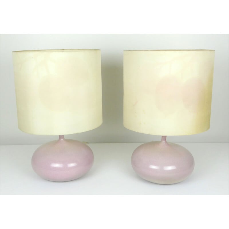 Pair of "Figue" lamps by Dani et Jacques Ruelland in ceramic - 1960s