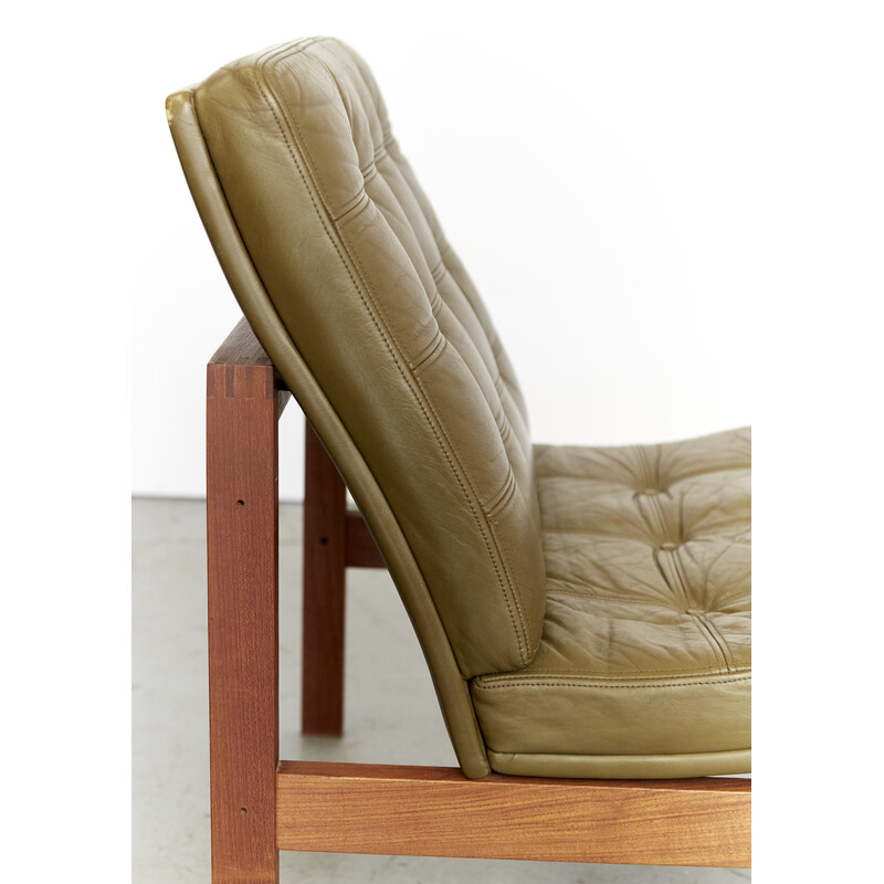 Paire de fauteuils vintage 175 en cuir par Ole Gjerlov-Knudsen & Torben Lind pour France & Sønn, Danemark