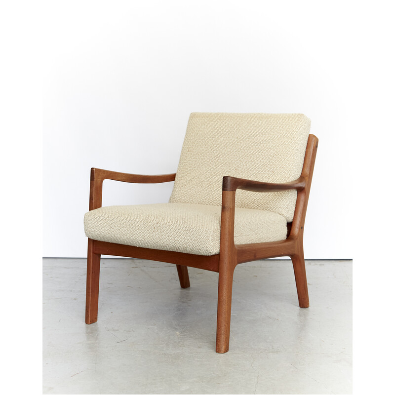 Vintage Senator Lounge Chair aus Teakholz und Wolle von Ole Wanscher für Frankreich