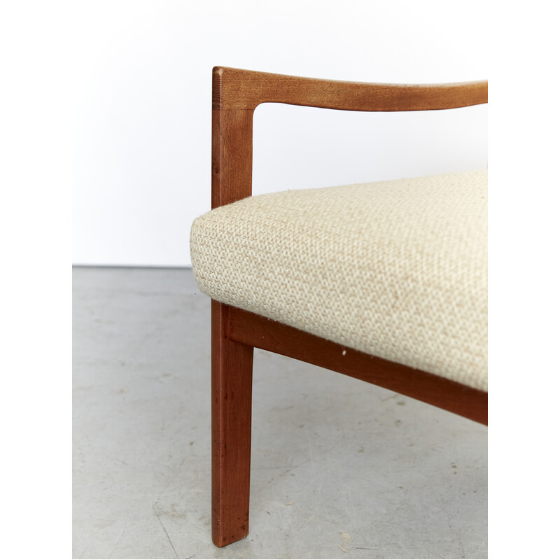 Vintage Senator lounge chair in teak and wool by Ole Wanscher for France&Søn, Denmark