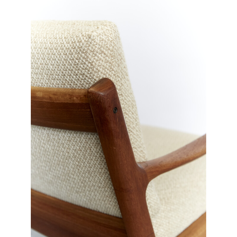 Vintage Senator lounge chair in teak and wool by Ole Wanscher for France&Søn, Denmark