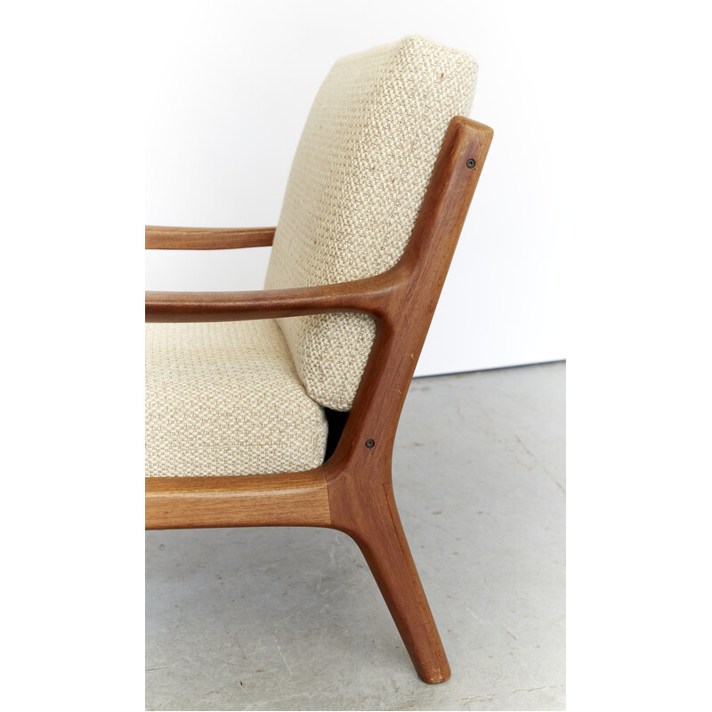 Vintage Senator Lounge Chair aus Teakholz und Wolle von Ole Wanscher für Frankreich