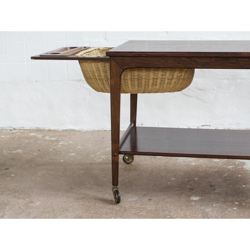  Danish sewing cart in rosewood - 1960s