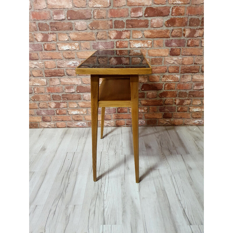 Vintage wooden telephone table by Władysław Jaworski for Spółdzielnia Pracy Architektury Wnętrz Ład, Poland 1966s