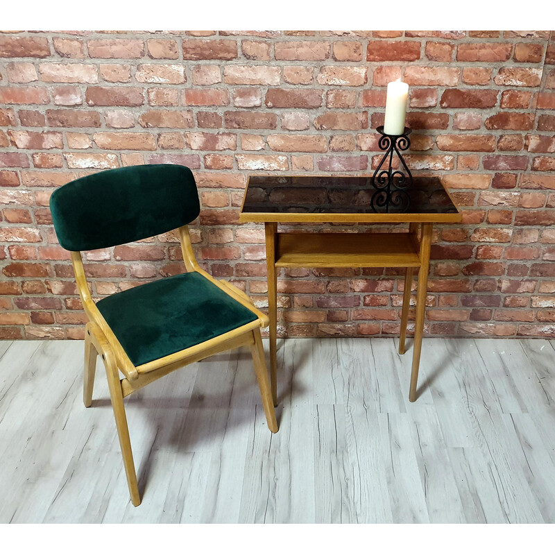 Vintage wooden telephone table by Władysław Jaworski for Spółdzielnia Pracy Architektury Wnętrz Ład, Poland 1966s