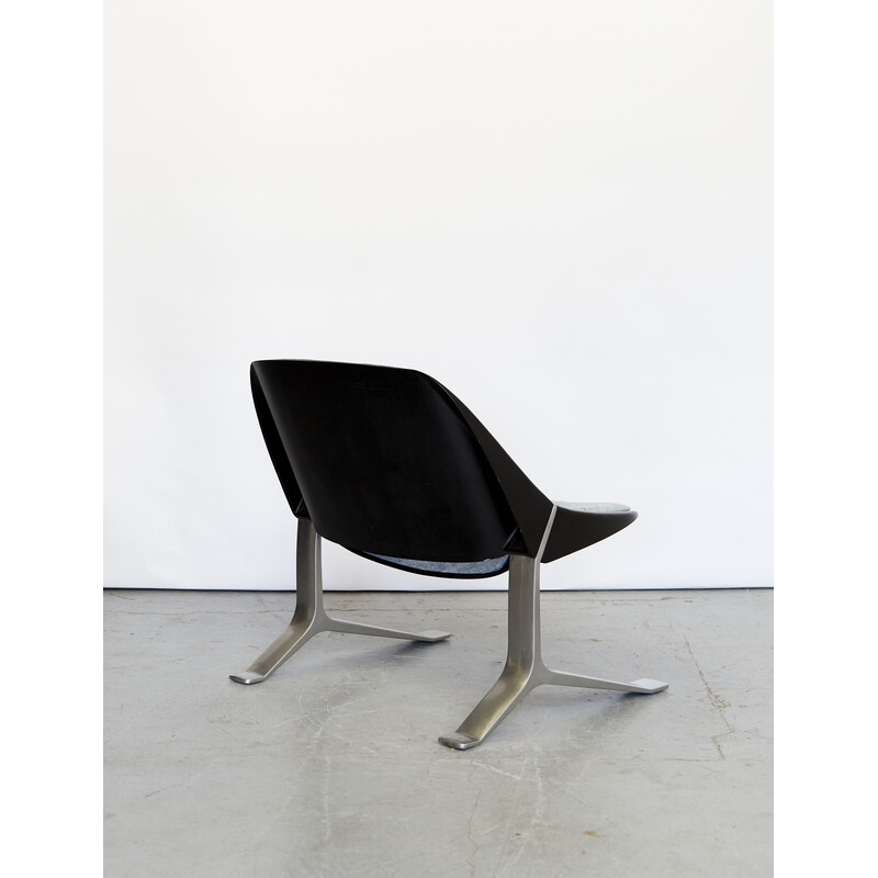 Pareja de sillones vintage de aluminio y tela vaquera de Knut Hesterberg para Selectform, Alemania años 70