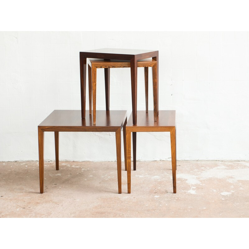 Side table in rosewood by Severin Hansen for Haslev - 1960s