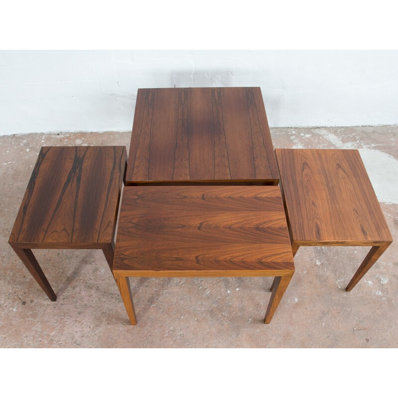 Side table in rosewood by Severin Hansen for Haslev - 1960s