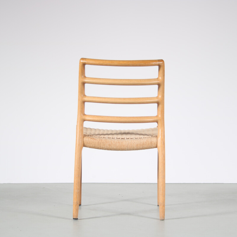 4 Stühle 85 aus Eichenholz und Papierkordel von Moller, Dänemark 1970er