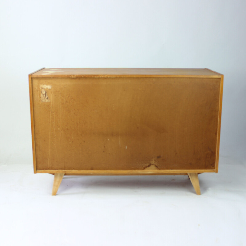 Vintage U450 oakwood and fiberglass chest of drawers by Jiri Jiroutek for Interier Praha, Czechoslovakia 1960s