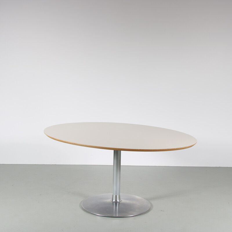 Table vintage en métal chromé et bois stratifié par Pierre Paulin pour Artifort, Pays-Bas 2003