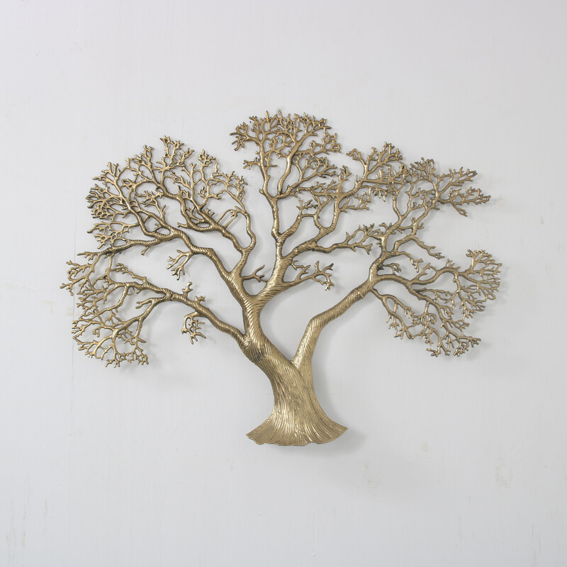 Vintage wall mounted brass tree sculpture, Belgium 1970s