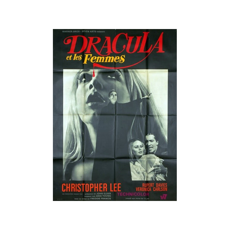 Affiche de film Vintage  "Dracula s'est levé de la tombe", 1968