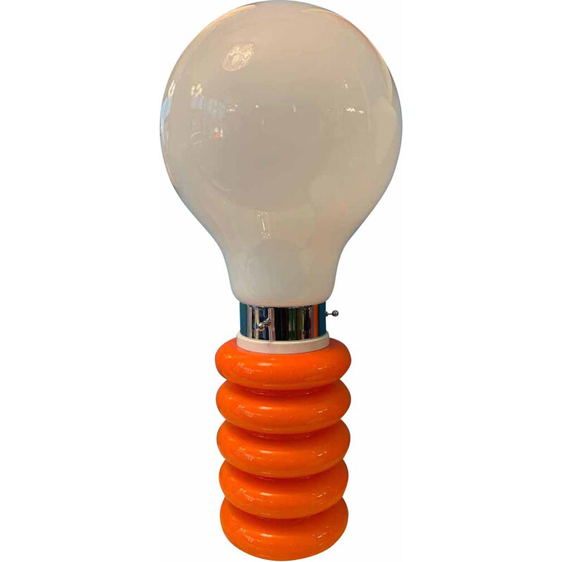 Orange vintage lamp by Carlo Nason