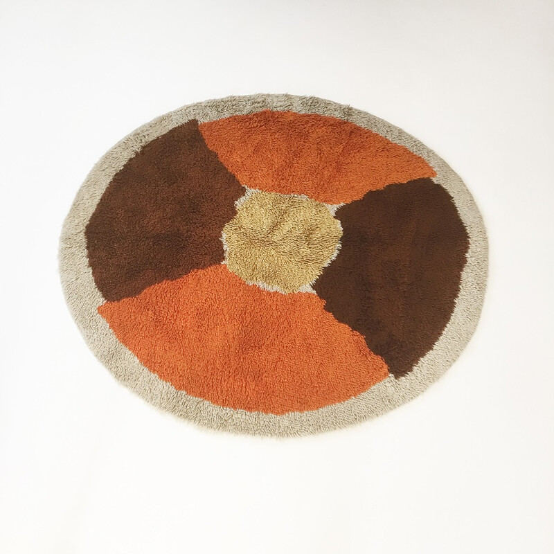 Multicolor round rug by DESSO - 1970s