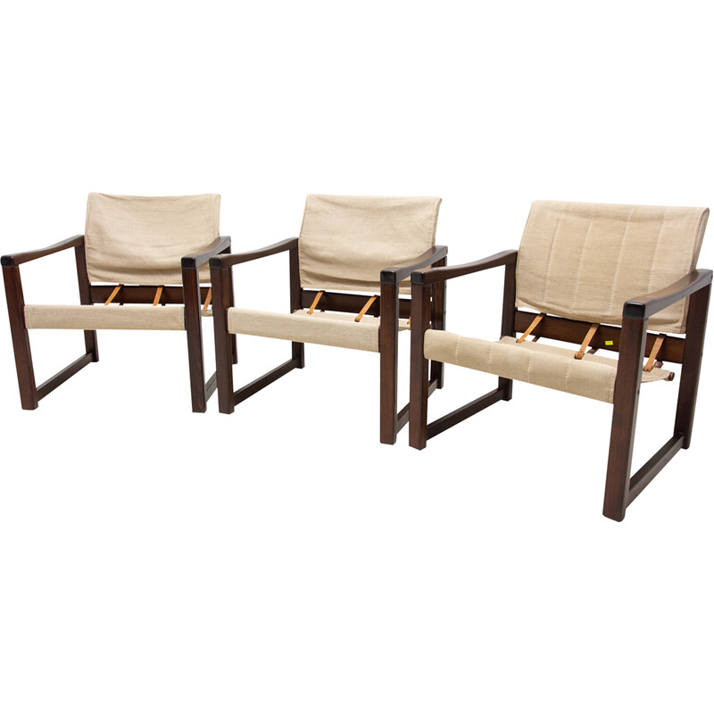 Set of 3 vintage Safari armchairs by Karin Mobring for Ikea, 1980s