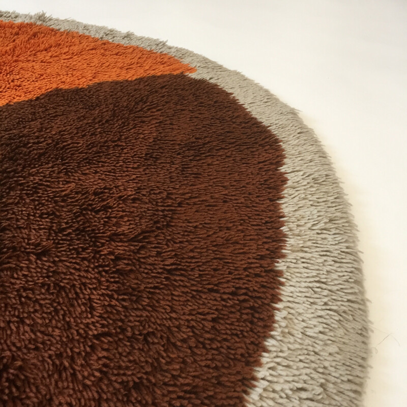 Multicolor round rug by DESSO - 1970s