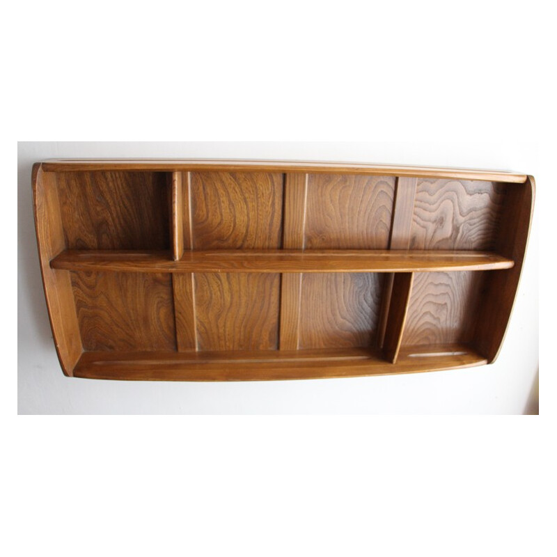 Wall shelves in solid elm - 1950s