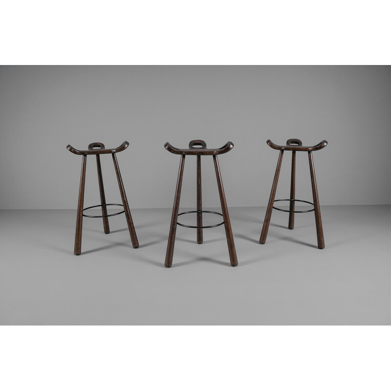 Ensemble de 3 tabourets de bar vintage, Espagne