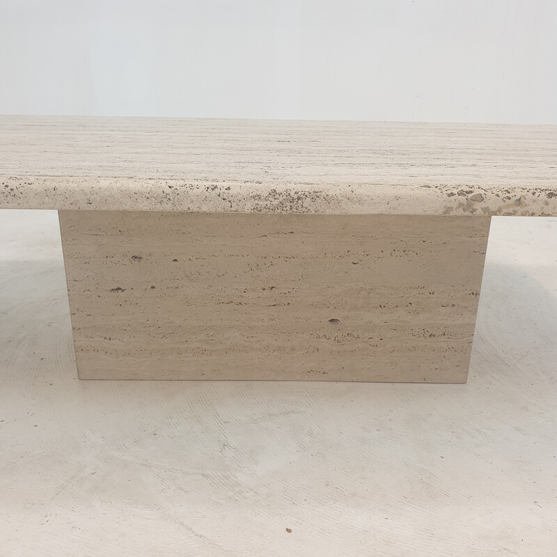 Vintage travertine coffee table, Italy 1980s