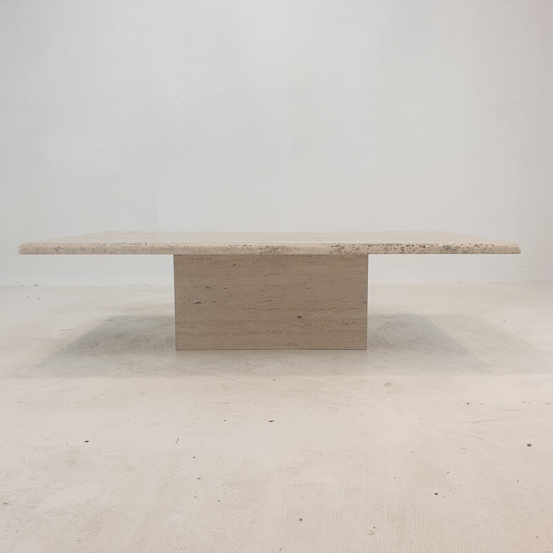 Vintage travertine coffee table, Italy 1980s