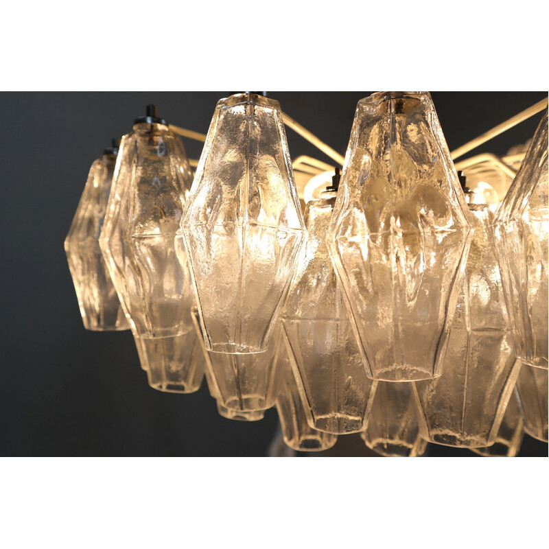 Pair of vintage "Poliedri" chandeliers by Carlo Scarpa, 1960s