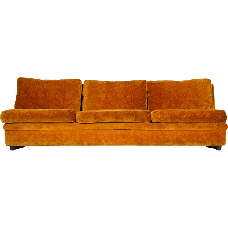 Canapé vintage en velours - jaune